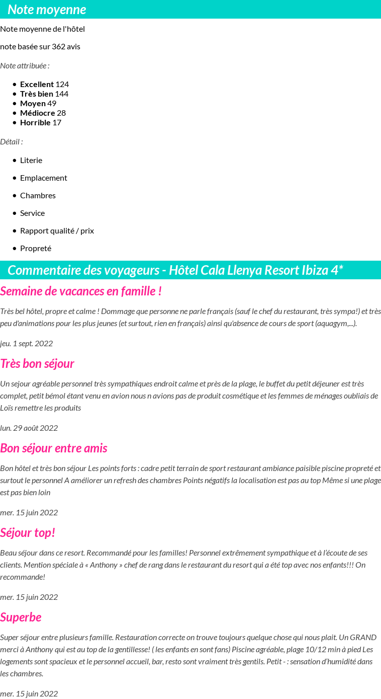 Avis clients