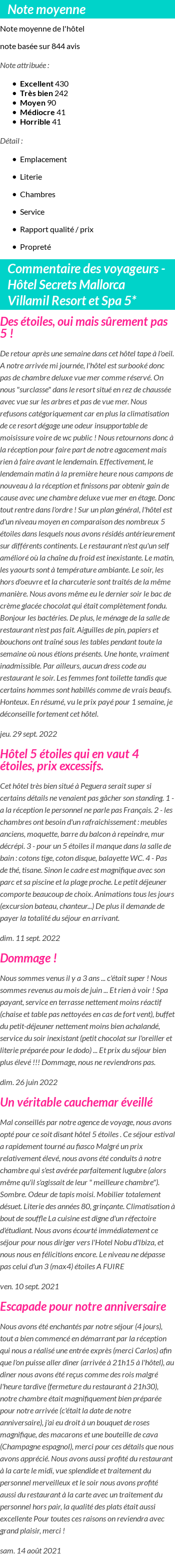 Avis clients