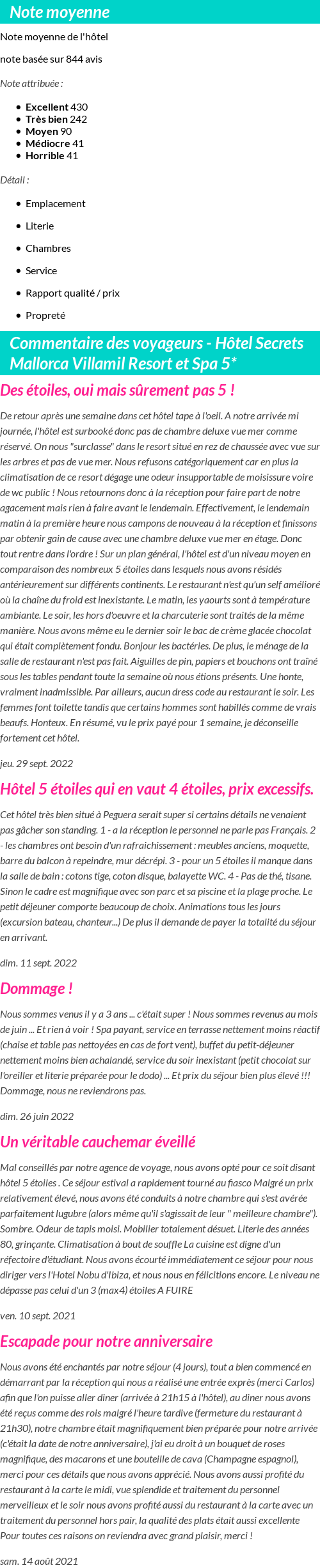 Avis clients