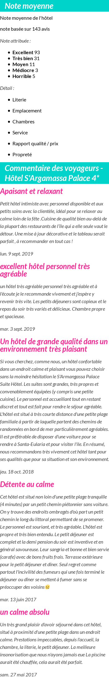 Avis clients