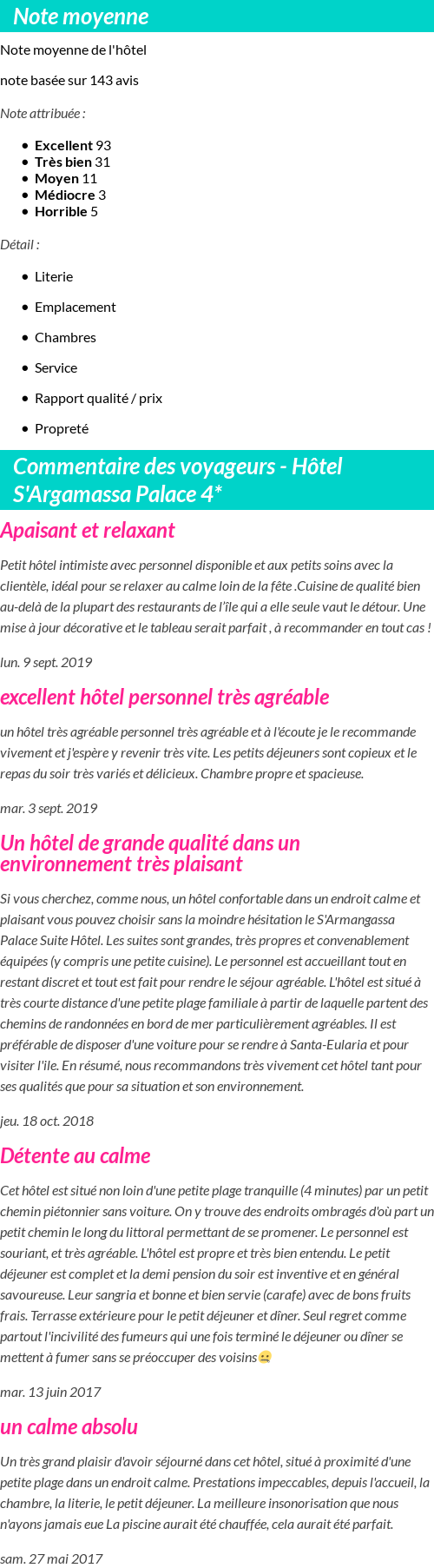 Avis clients