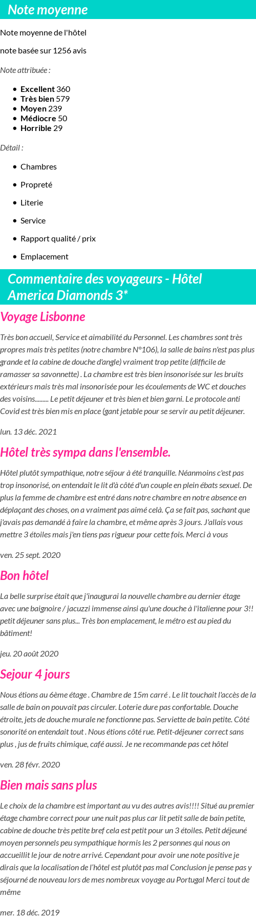 Avis clients