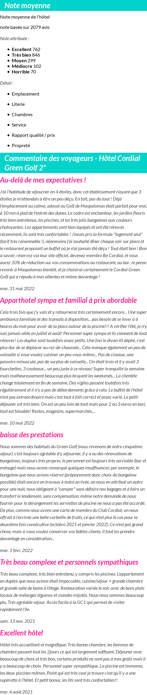 Avis clients