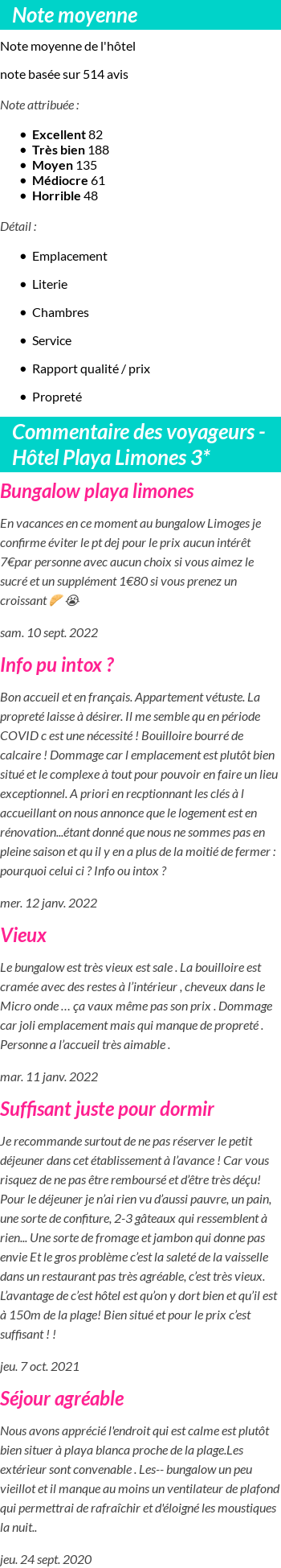 Avis clients