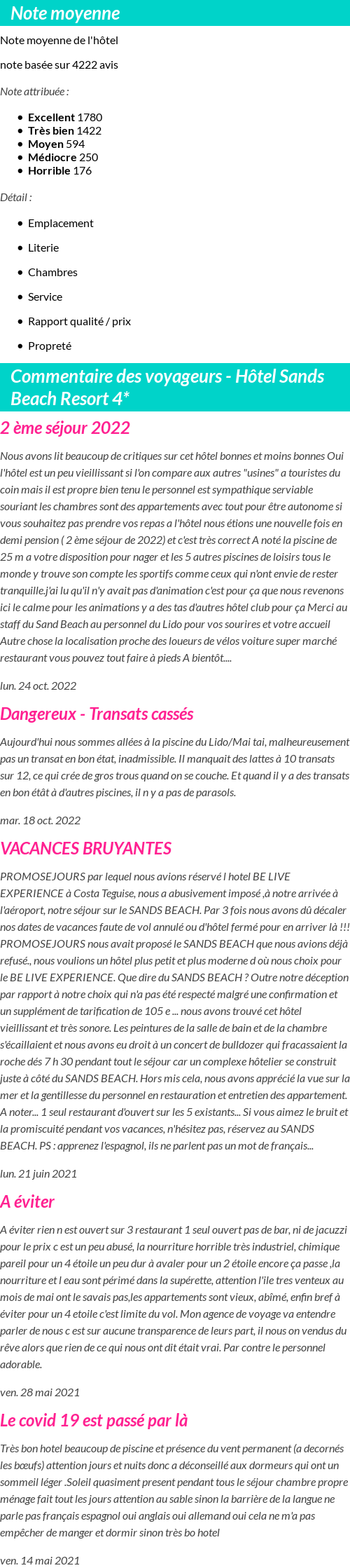 Avis clients
