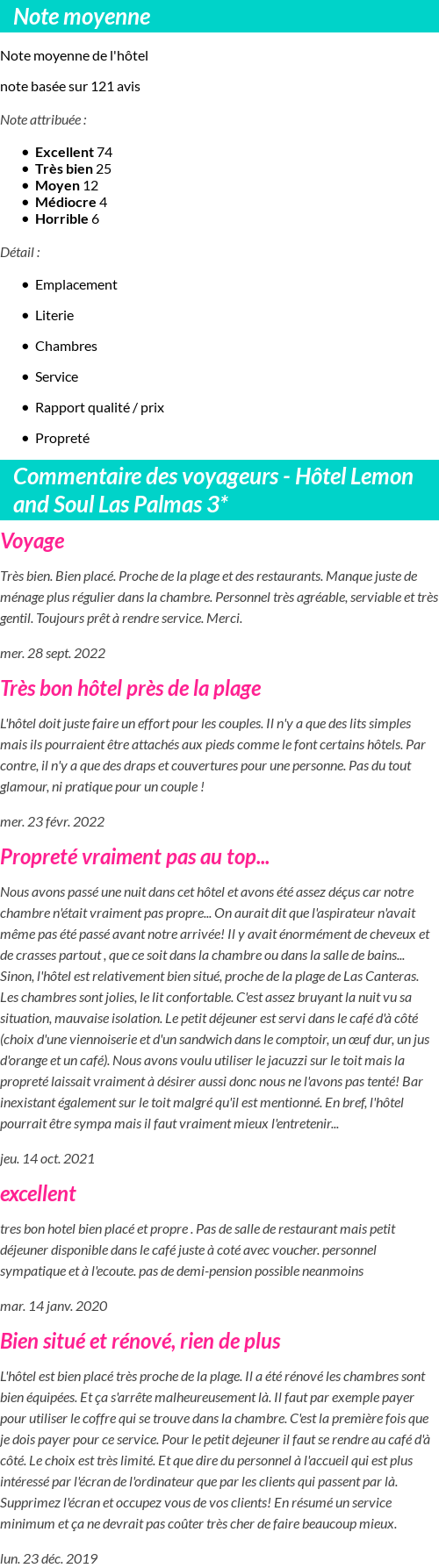 Avis clients