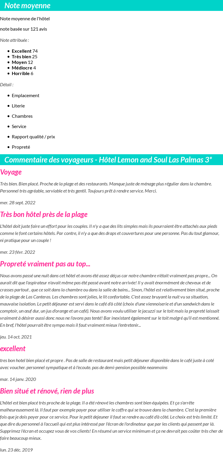 Avis clients