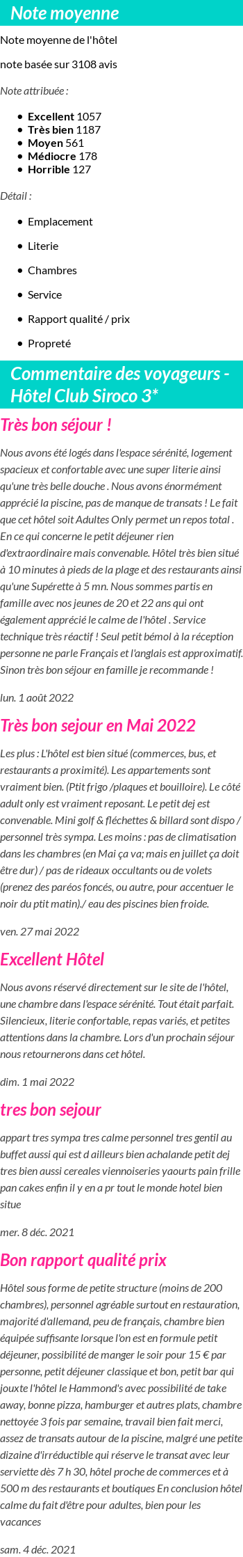 Avis clients