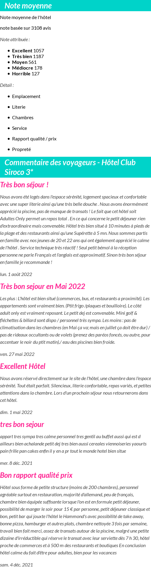 Avis clients