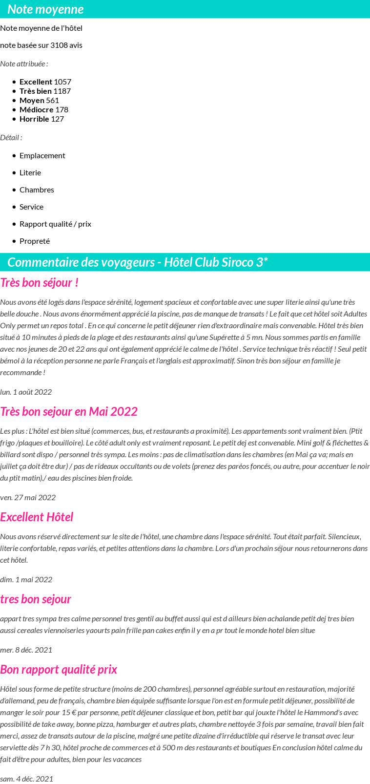 Avis clients