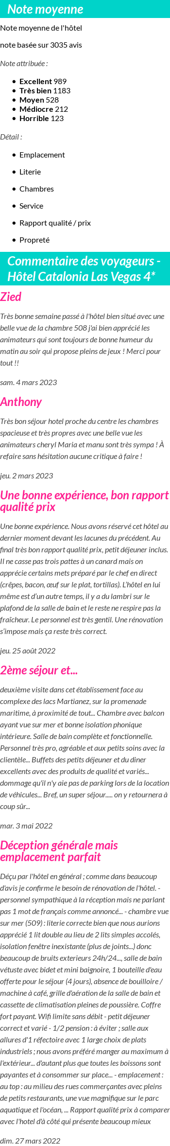 Avis clients