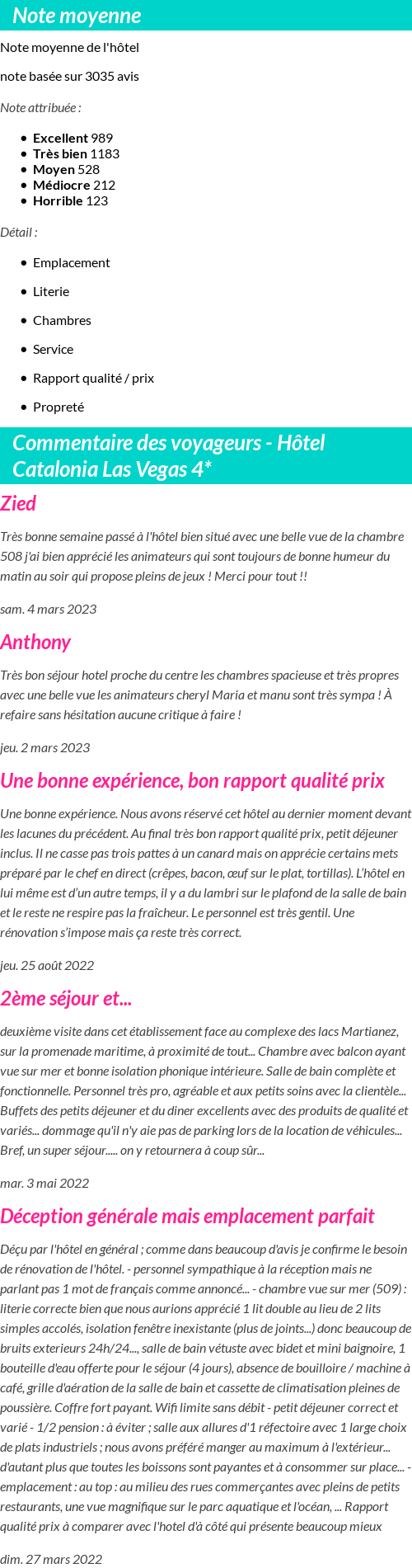 Avis clients