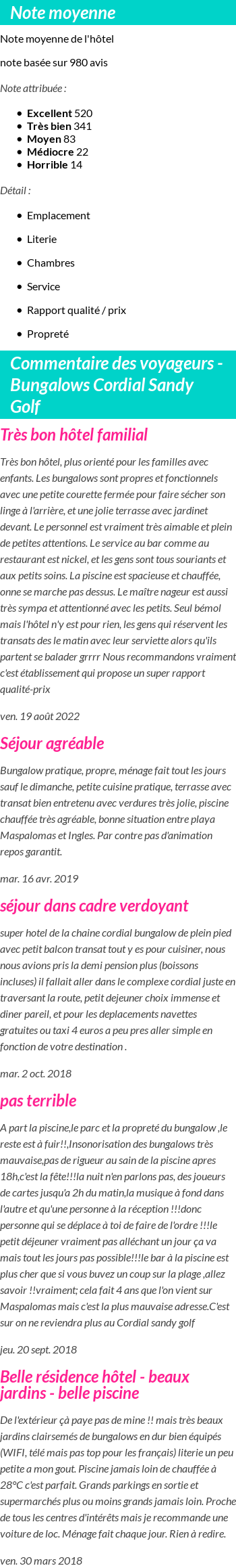 Avis clients
