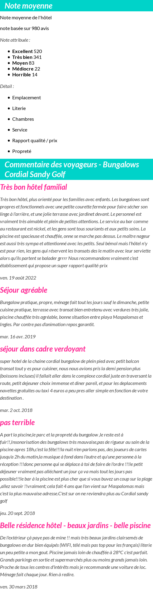 Avis clients