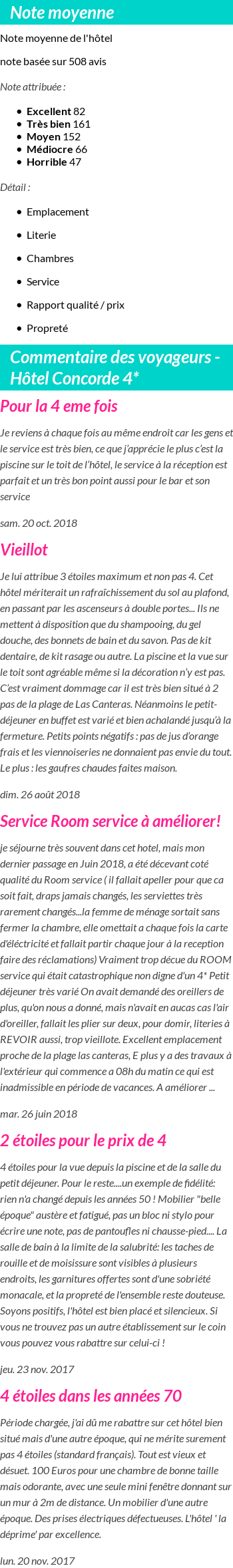 Avis clients