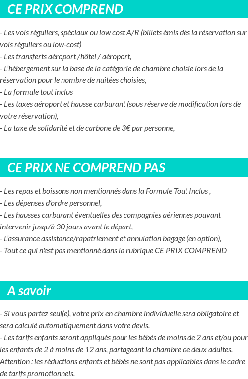 Conditions tarifaires
