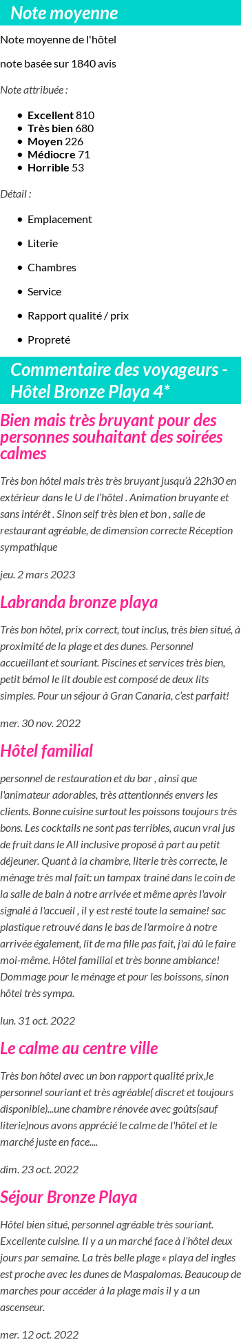 Avis clients