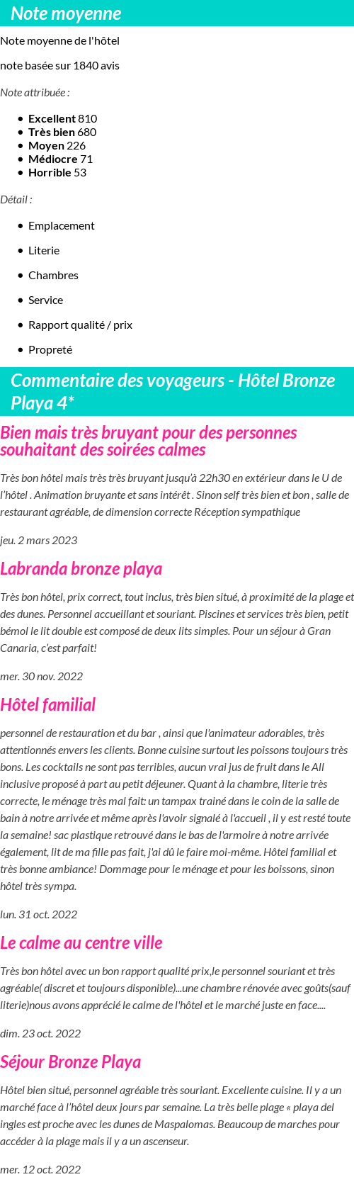 Avis clients