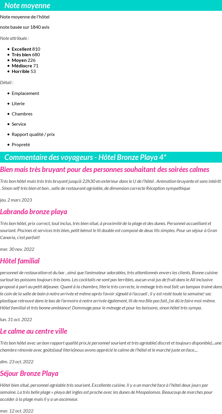Avis clients