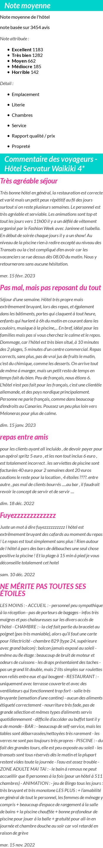 Avis clients