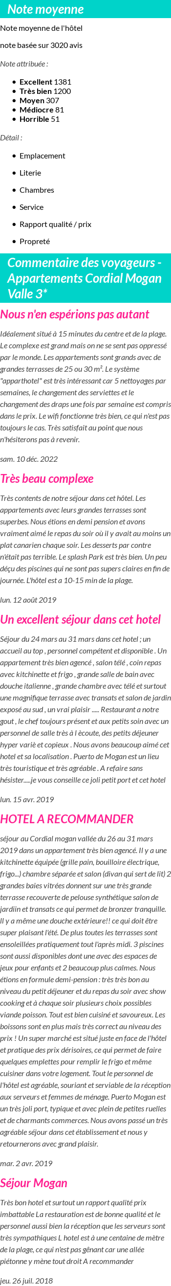 Avis clients