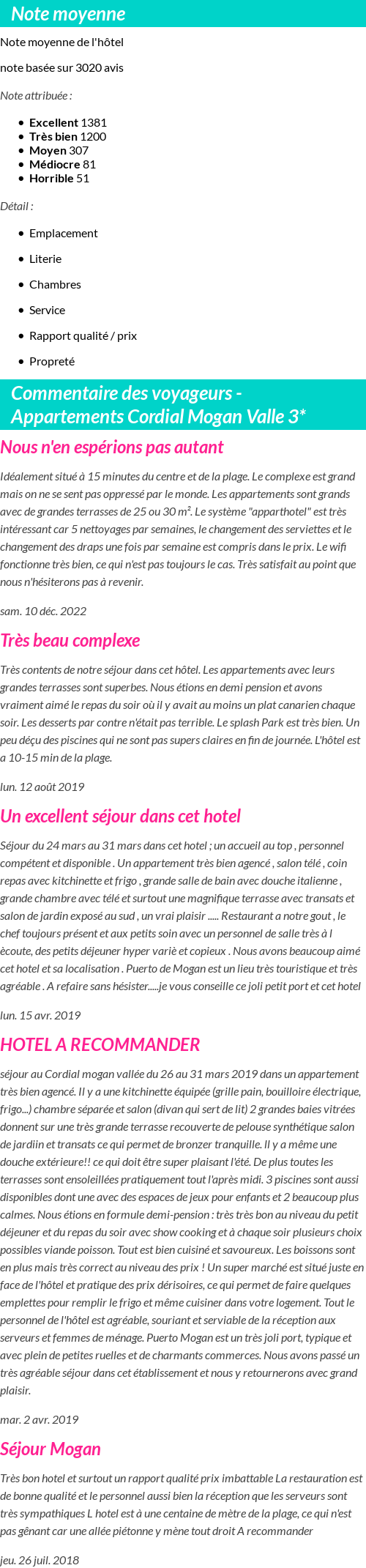 Avis clients