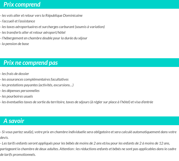 Conditions tarifaires
