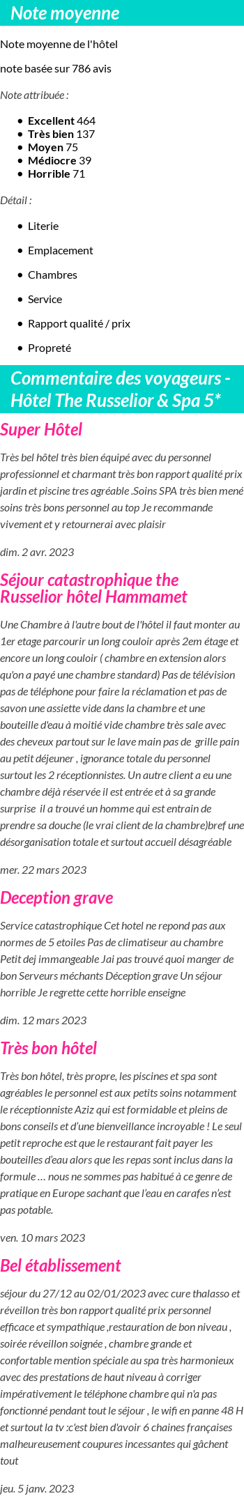 Avis clients