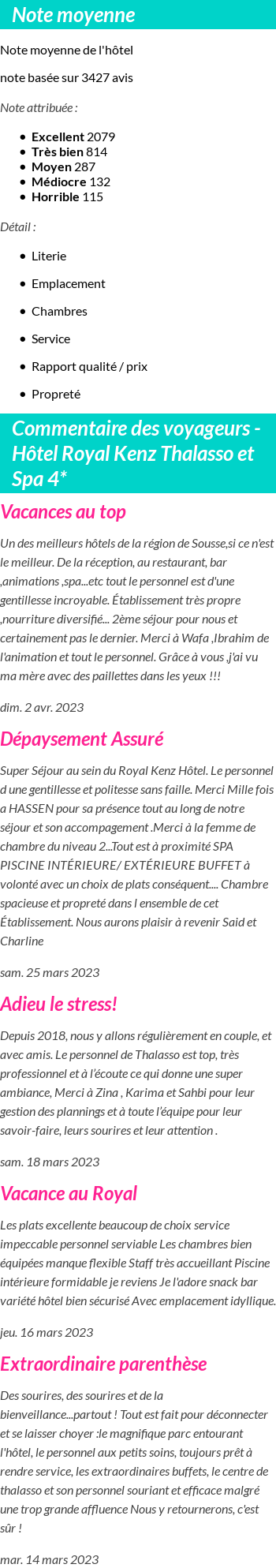 Avis clients