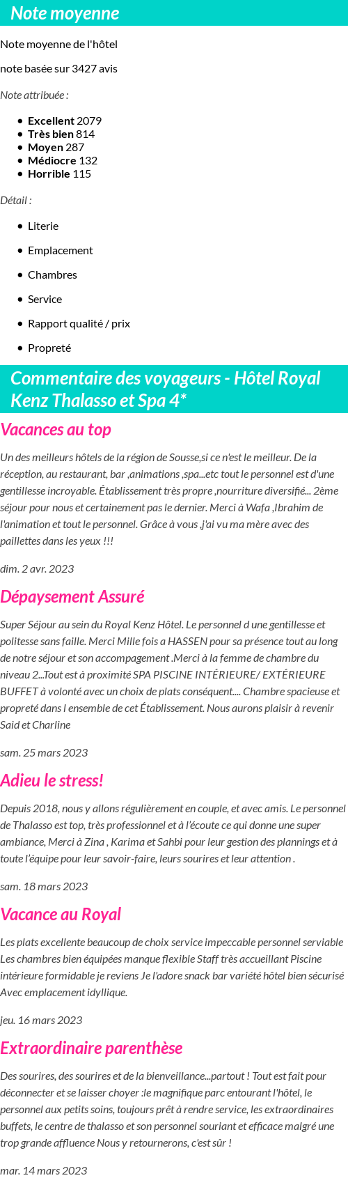 Avis clients