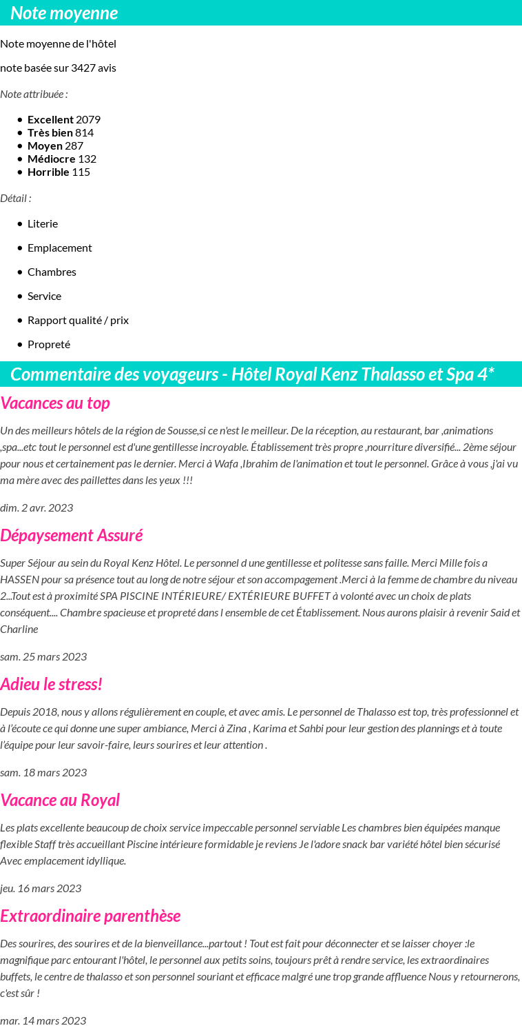 Avis clients