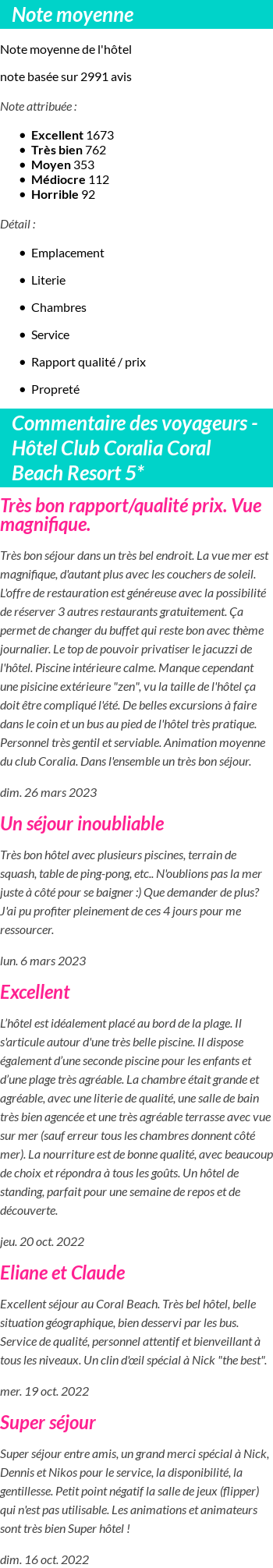 Avis clients