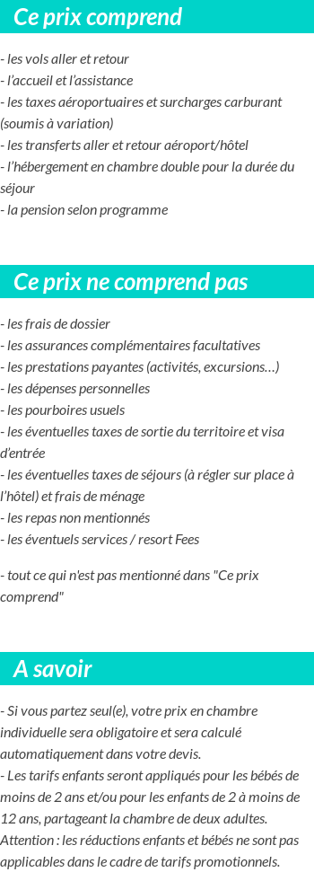 Conditions tarifaires