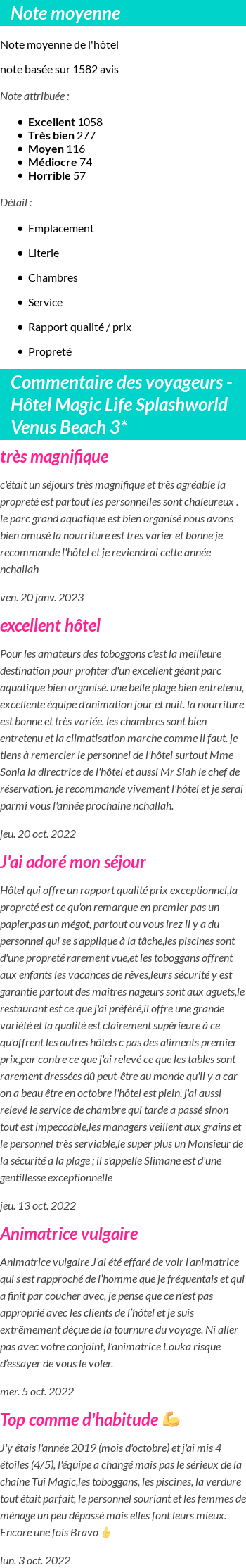 Avis clients