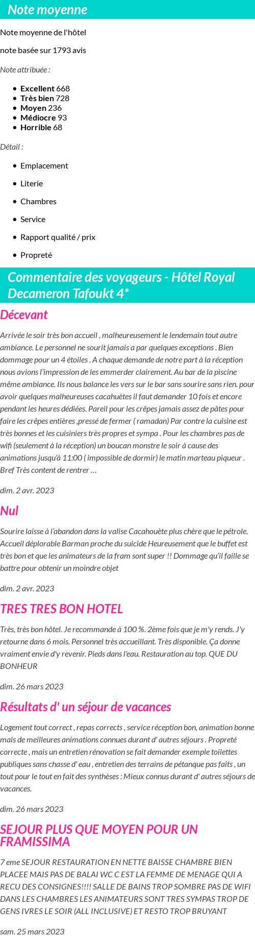 Avis clients