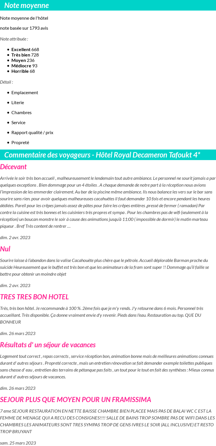 Avis clients