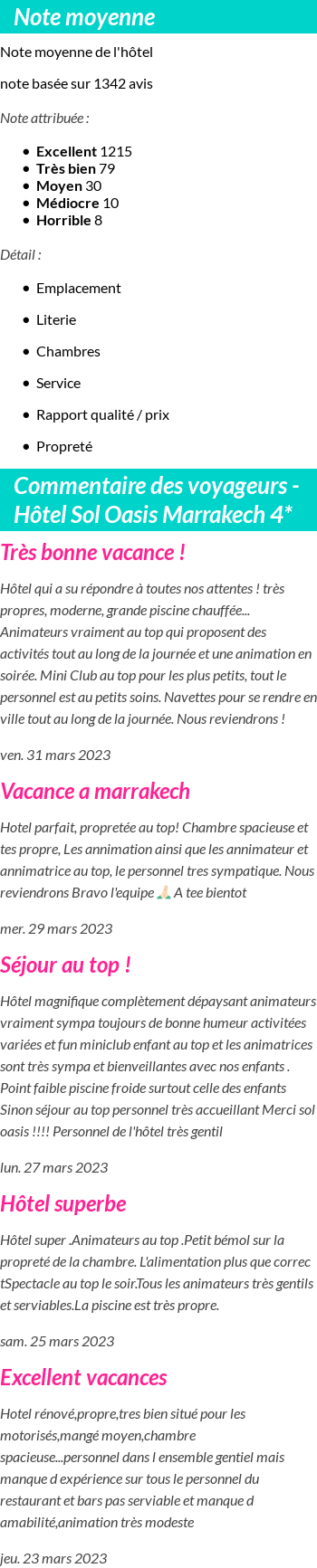 Avis clients