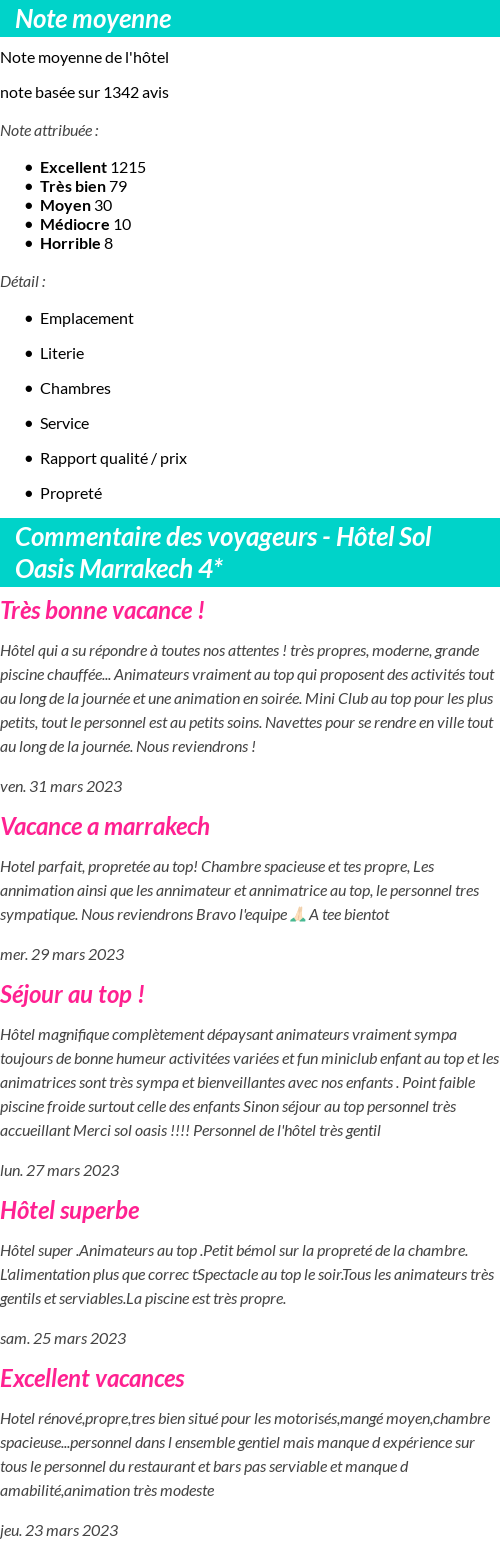 Avis clients