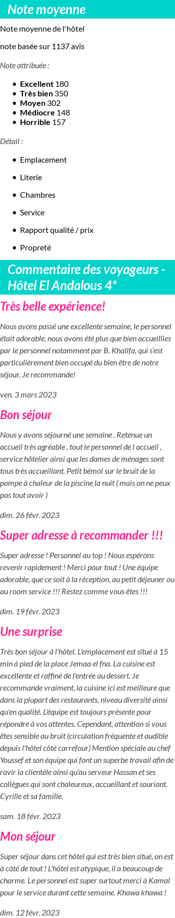 Avis clients