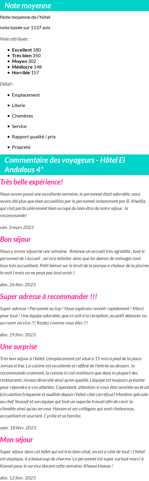 Avis clients