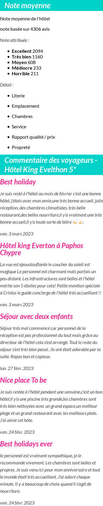 Avis clients