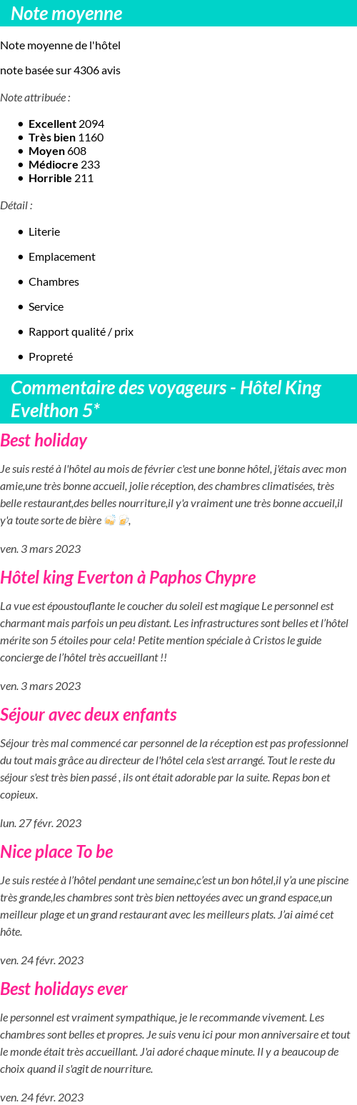 Avis clients