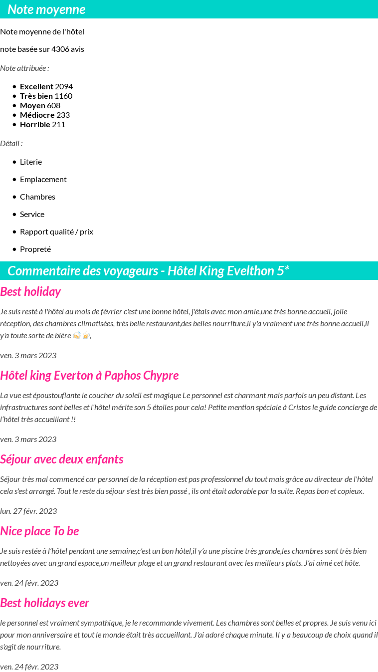 Avis clients