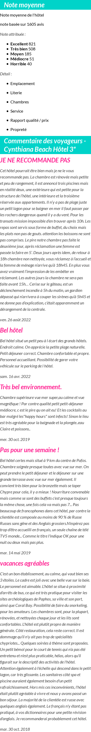 Avis clients