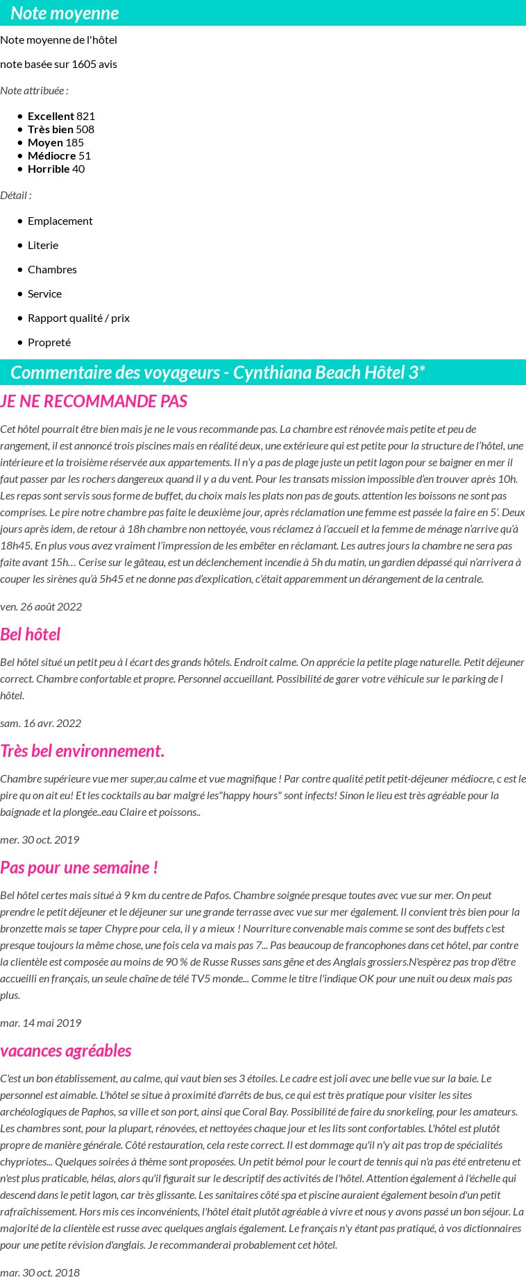 Avis clients