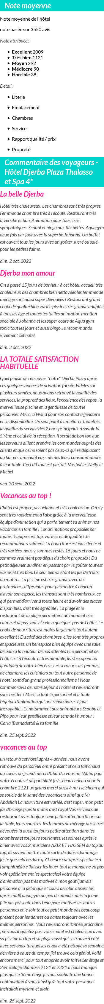 Avis clients