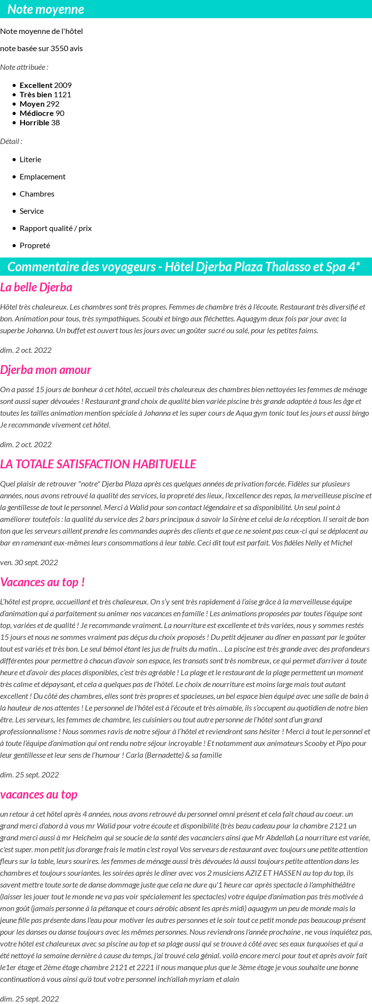 Avis clients