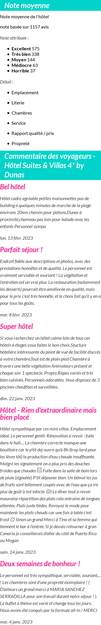 Avis clients