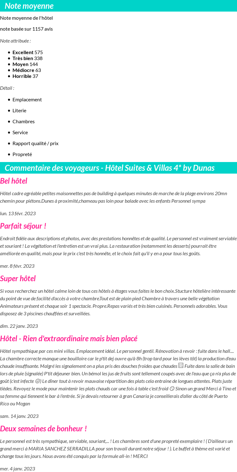 Avis clients
