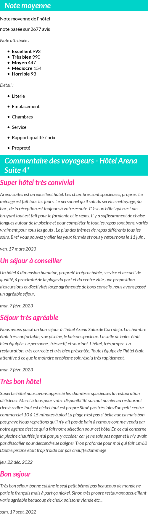 Avis clients